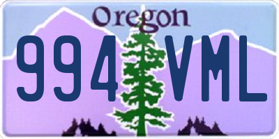 OR license plate 994VML