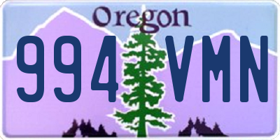 OR license plate 994VMN