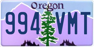 OR license plate 994VMT