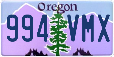 OR license plate 994VMX
