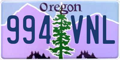 OR license plate 994VNL