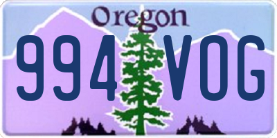 OR license plate 994VOG