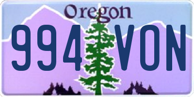 OR license plate 994VON