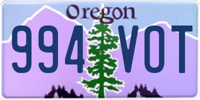 OR license plate 994VOT