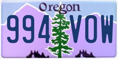OR license plate 994VOW