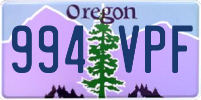 OR license plate 994VPF