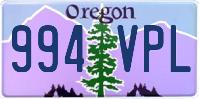 OR license plate 994VPL
