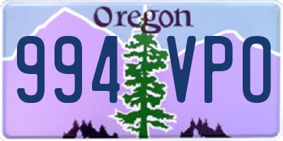 OR license plate 994VPO