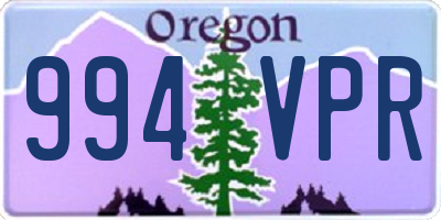 OR license plate 994VPR
