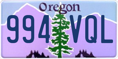 OR license plate 994VQL