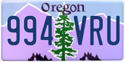 OR license plate 994VRU
