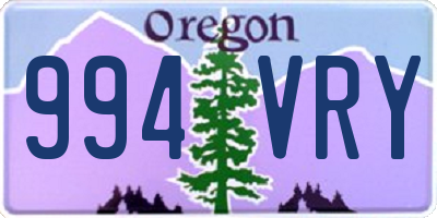 OR license plate 994VRY