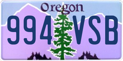 OR license plate 994VSB