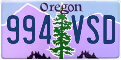 OR license plate 994VSD