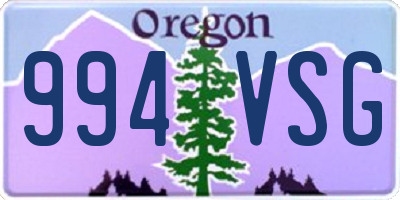 OR license plate 994VSG