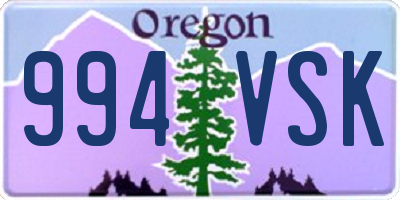 OR license plate 994VSK