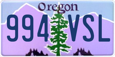 OR license plate 994VSL