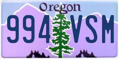 OR license plate 994VSM