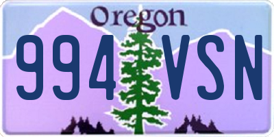 OR license plate 994VSN