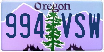 OR license plate 994VSW