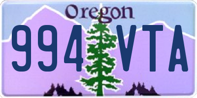 OR license plate 994VTA