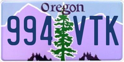 OR license plate 994VTK