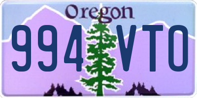 OR license plate 994VTO