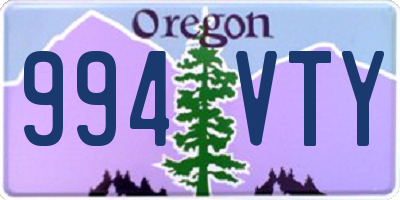 OR license plate 994VTY