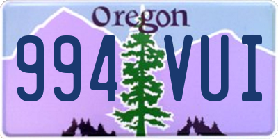 OR license plate 994VUI