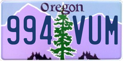 OR license plate 994VUM