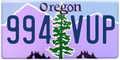 OR license plate 994VUP