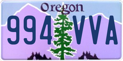 OR license plate 994VVA