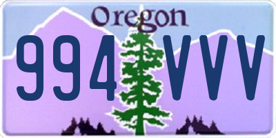 OR license plate 994VVV