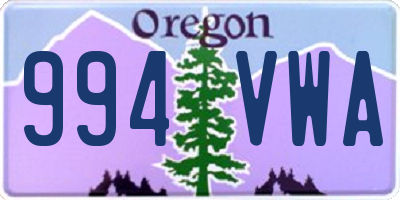 OR license plate 994VWA