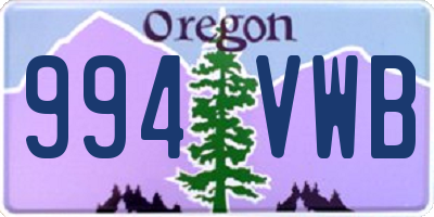OR license plate 994VWB