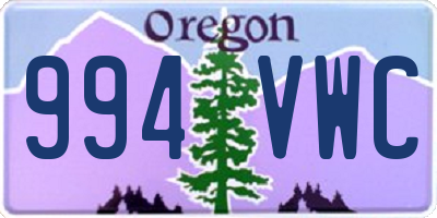 OR license plate 994VWC