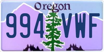 OR license plate 994VWF