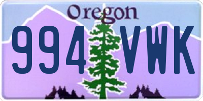 OR license plate 994VWK