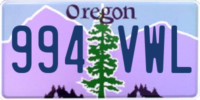 OR license plate 994VWL