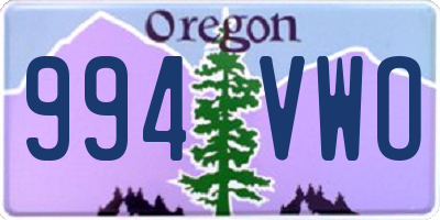 OR license plate 994VWO