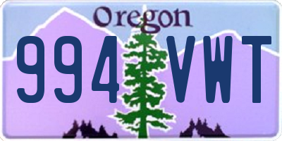 OR license plate 994VWT