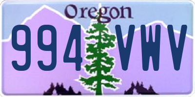 OR license plate 994VWV
