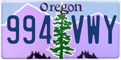 OR license plate 994VWY