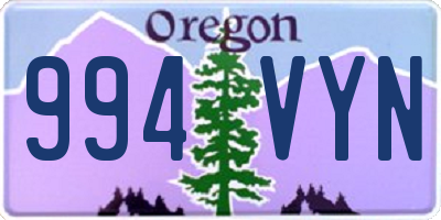 OR license plate 994VYN