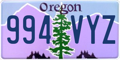 OR license plate 994VYZ
