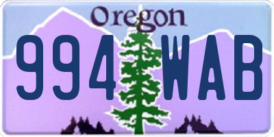 OR license plate 994WAB