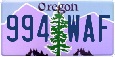 OR license plate 994WAF