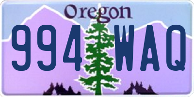 OR license plate 994WAQ