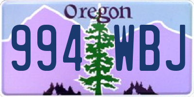 OR license plate 994WBJ
