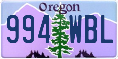 OR license plate 994WBL